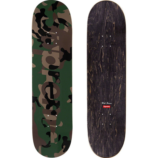 Supreme Camo Logo Skateboard Deck (Woodland Camo)